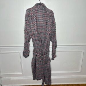 Pottery Barn Randall Plaid Houndstooth Robe Mens XXL